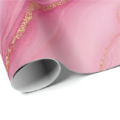 Rosa und Goldmarmor Elegant Geschenkpapier (Rolleneckpunkt)