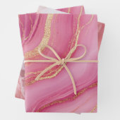 Rosa und Goldmarmor Elegant Geschenkpapier Set (Beispiel)