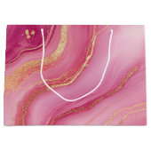 Rosa und Goldmarmor Elegant Große Geschenktüte (Vorderseite)