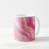 Rosa und Goldmarmor Elegant Kaffeetasse (VorderseiteRechts)