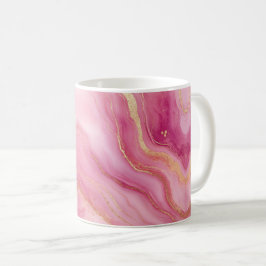 Rosa und Goldmarmor Elegant Kaffeetasse