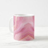 Rosa und Goldmarmor Elegant Kaffeetasse (Vorderseite Links)