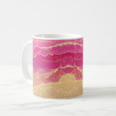 Rosa und Goldmarmor Elegant Kaffeetasse (Vorderseite Links)