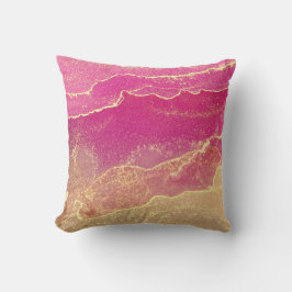 Rosa und Goldmarmor Elegant Kissen