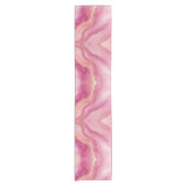 Rosa und Goldmarmor Elegant Kurzer Tischläufer (Vorderseite)