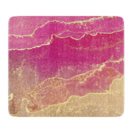 Rosa und Goldmarmor Elegant Schneidebrett