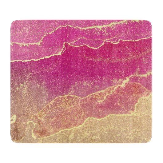 Rosa und Goldmarmor Elegant Schneidebrett (Vorderseite)
