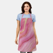 Rosa und Goldmarmor Elegant Schürze (Getragen)