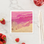 Rosa und Goldmarmor Elegant Serviette (Beispiel)