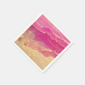 Rosa und Goldmarmor Elegant Serviette (Ecke)