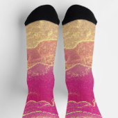 Rosa und Goldmarmor Elegant Socken (Oben)