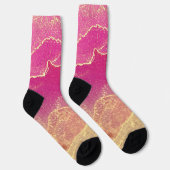 Rosa und Goldmarmor Elegant Socken (Rechts)