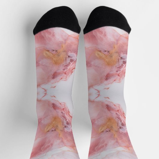 Rosa und Goldmarmor Elegant Socken (Oben)