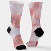 Rosa und Goldmarmor Elegant Socken (Gewinkelt)