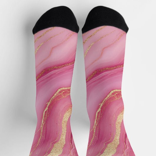 Rosa und Goldmarmor Elegant Socken (Oben)
