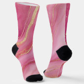 Rosa und Goldmarmor Elegant Socken (Gewinkelt)
