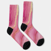 Rosa und Goldmarmor Elegant Socken (Rechts)