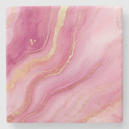 Rosa und Goldmarmor Elegant Steinuntersetzer