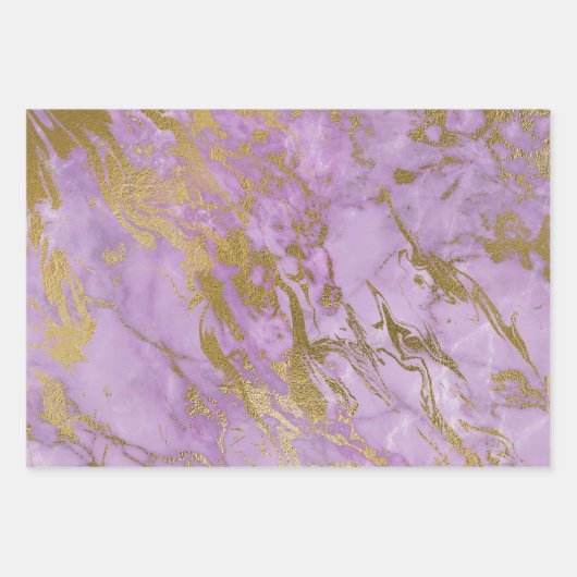 Rosa und Goldmarmor Geschenkpapier Set (Vorderseite 3)