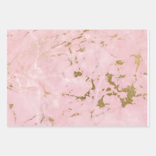 Rosa und Goldmarmor Geschenkpapier Set (Vorderseite 2)