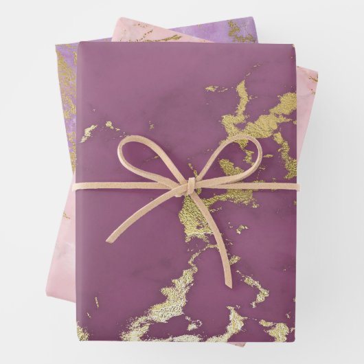 Rosa und Goldmarmor Geschenkpapier Set (Beispiel)
