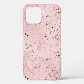 Rosa und Goldmarmor Terrazzo Case-Mate iPhone Hülle (Rückseite)