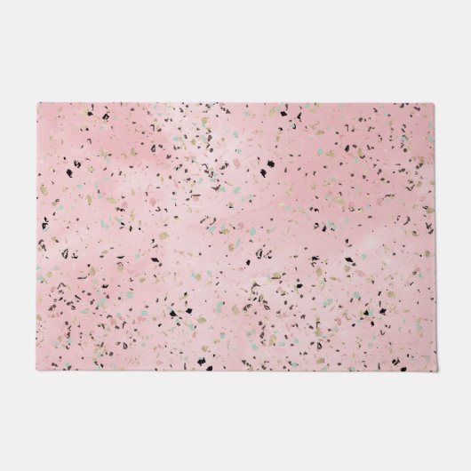 Rosa und Goldmarmor Terrazzo Fußmatte (Vorderseite)