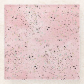 Rosa und Goldmarmor Terrazzo Glasuntersetzer (Vorderseite)