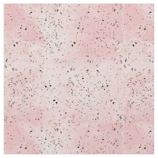 Rosa und Goldmarmor Terrazzo Stoff (Nahaufnahme)