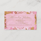 Rosa und Goldmarmor Trendy Hair Stylist Visitenkarte (Rückseite)