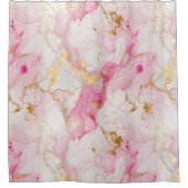 Rosa- und Goldmarmoreffekt Duschvorhang (Vorderseite)
