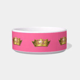 Rosa und Goldprinzessin Crown Pet Dish Napf