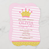 Rosa und Goldprinzessin Einladungen zur Geburtstag (Vorne/Hinten)