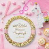 Rosa- und Goldprinzessin-Teller Pappteller (Party)