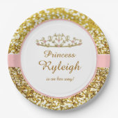 Rosa- und Goldprinzessin-Teller Pappteller (Vorderseite)