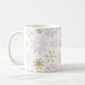 Rosa- und Goldschneeflocken Wintermonate Tasse (Links)