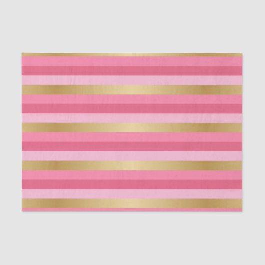 Rosa und Goldstreifen Seidenpapier (Vorderseite)