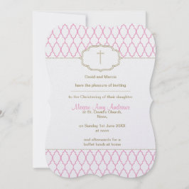 Rosa und Goldtauftaufe-Einladung Einladung