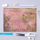 Rosa und Goldvogeldecoup Seidenpapier (Handwerk)