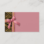 Rosa und Goldzebra-gestreifte Visitenkarte (Rückseite)