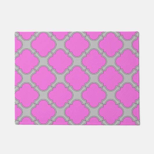Rosa und grau aus Quatrefolie Fußmatte (Vorderseite)
