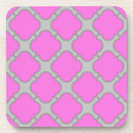 Rosa und grau aus Quatrefolie Untersetzer (Vorderseite)