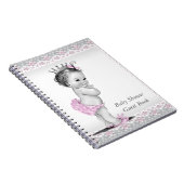Rosa und Grau Baby Shower Gästebuch Notizblock (Rechte Seite)
