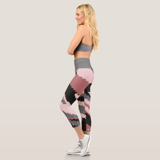 Rosa und grau capri leggings (Links)