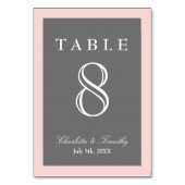 Rosa und Grau elegant Tischnummer (Rückseite)