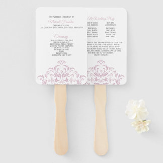 Rosa und grau-elegante Damaskus-Hochzeitslüfter Fächer
