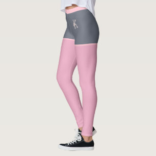 Rosa und Grau, Fake Shorts, kundenspezifische Mono Leggings