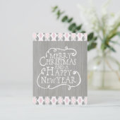 Rosa und Grau frohe Weihnachten (Stehend Vorderseite)