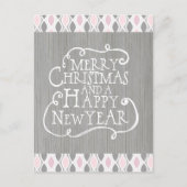 Rosa und Grau frohe Weihnachten (Vorderseite)