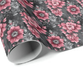 Rosa und Grau Geschenkpapier (Rolleneckpunkt)
